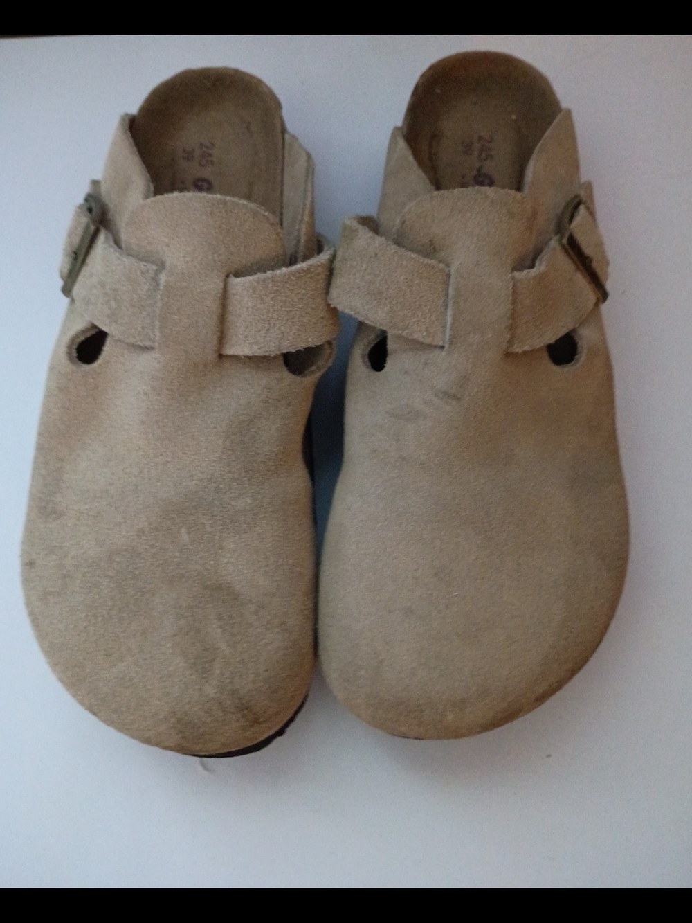 Women’s Suede Slip-On Clog Mule in Beige